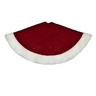Trimming Traditions 48 Velvet Tree Skirt Red W/White Cuff   Seasonal