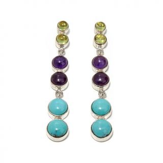 Jay King Turquoise, Amethyst and Peridot Sterling Silver Earrings   7553503