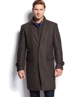 MICHAEL Michael Kors Brown Herringbone Overcoat   Coats & Jackets