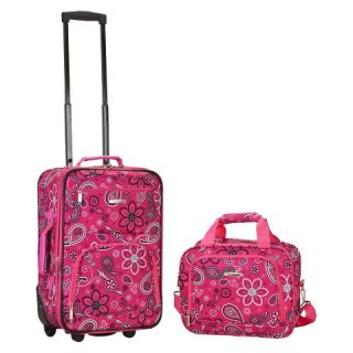 Rockland Rio 2 pc. Carry On Luggage Set   Pink Bandana
