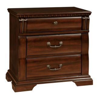 Furniture of America Ceres Brown Cherry 3 Drawer Nightstand