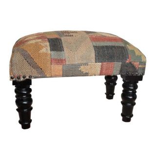 Herat Oriental Handmade Indo Kilim Upholstered Bench (India)
