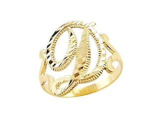 14k Yellow Gold Initial Letter Ring "D"