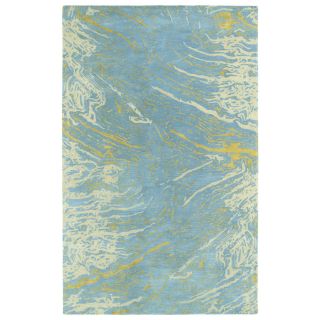 Kaleen Brushstrokes Blue Rectangular Indoor Tufted Distressed Area Rug (Common 8 x 11; Actual 96 in W x 132 in L)