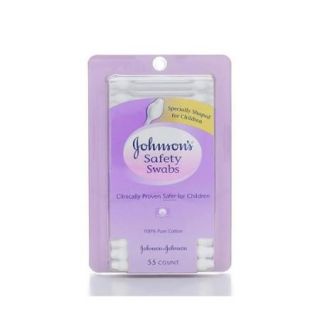 JOHNSON'S Safety Swabs 55 Each (Pack of 2)