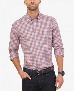 Nautica Mens Wrinkle Resistant Gingham Shirt   Casual Button Down