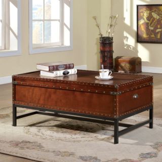Furniture of America Dravens Industrial Trunk Style Coffee Table