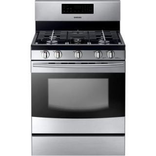 Samsung 30 in. 5.8 cu. ft. Gas Range with Self Cleaning Oven in Stainless Steel NX58F5300SS