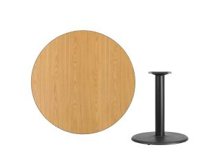 Flash Furniture XU RD 42 NATTB TR24 GG 42'' Round Natural Laminate Table Top with 24'' Round Table Height Base