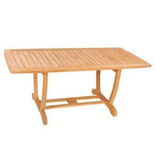 HiTeak Furniture 35.4 in W x 70.9 in L Rectangle Teak Dining Table