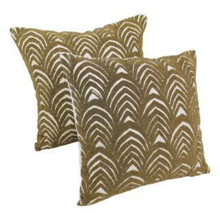 Blazing Needles 20 inch Arching Fans Beaded Throw Pillows (Set of 2)