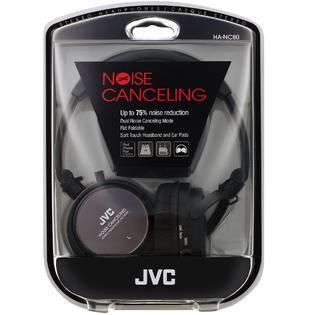 JVC  On Ear Noise Canceling Headphone HANC80   Black