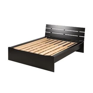 Prepac  Black Avanti Full Platform Bed with Integrated Headboard   2