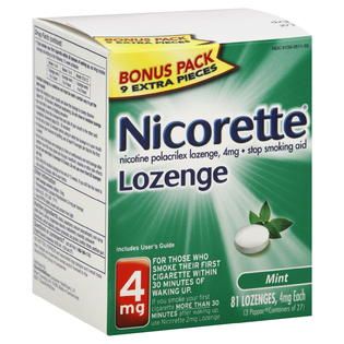 Nicorette Stop Smoking Aid, 4 mg, Lozenges, Mint, 81 lozenges   Health
