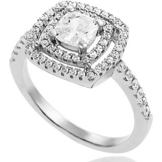 Alexandria Collection Sterling Silver Cubic Zirconia Engagement Ring