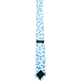 Burberry Prorsum Silver & Blue Silk Jacquard Floral Tie