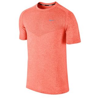 Nike Dri FIT Knit Short Sleeve T Shirt   Mens   Running   Clothing   University Red/Black/Reflective Silver