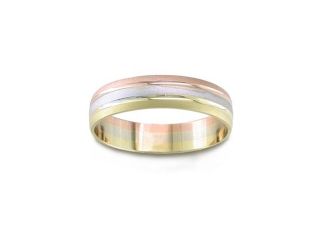 14K Tri Colored Gold Wedding Band (5.5 Mm) 