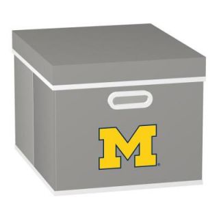 MyOwnersBox College STACKITS University of Michigan 12 in. x 10 in. x 15 in. Stackable Grey Fabric Storage Cube 12016001CMICU