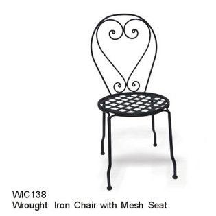DC America SOHO Wrought Iron Chair w/ Mesh Seat