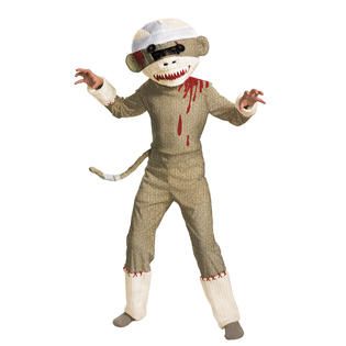 Boys Zombie Sock Monkey Halloween Costume