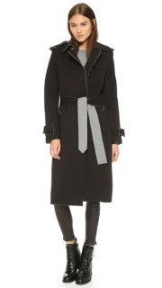 Norma Kamali Double Breasted Wrap Trench Coat