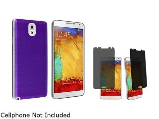 Insten Purple Brushed Aluminum Case with Privacy Screen Cover Compatible with Samsung Galaxy Note 3 Note III N90001583781