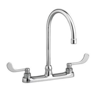American Standard Monterrey 2 Handle Standard Kitchen Faucet with 8 in. Reach and 13.375 in. H Gooseneck Spout in Polished Chrome 6409180.002