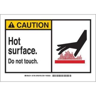 BRADY 83741 Caution Sign,Hot Surface,7 x 10 In.