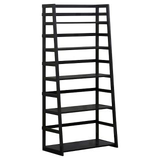 Simpli Home Acadian Ladder Shelf Bookcase   Black
