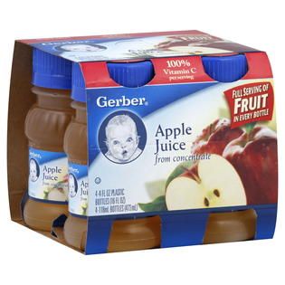 Gerber  Juice, Apple, 4   4 fl oz (118 ml) bottles [16 fl oz (473 ml)]
