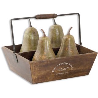 Uttermost Decorative Pears In Basket (Set of 5)