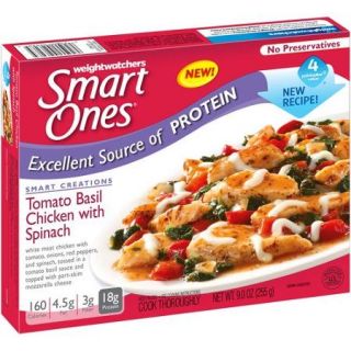 Weight Watchers Smart Ones Savory Italian Recipes Tomato Basil Chicken with Spinach, 9 oz