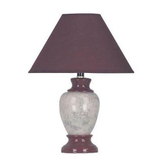 ORE International 13 in. Ceramic Burgundy Table Lamp 609BG