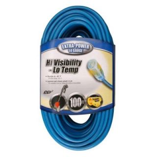Coleman Cable 100 ft. 14/3 SJTW Outdoor Extension Cord with Power Indicator Light 024698806