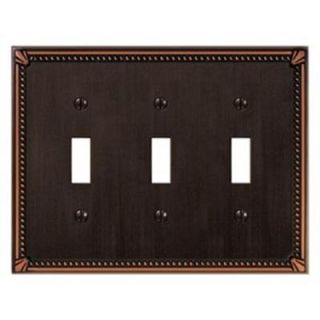 Creative Accents Imperial 3 Gang Toggle Wall Plate   Antique Bronze DISCONTINUED 3003AZ