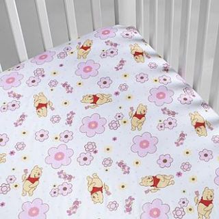 Winnie the Pooh Flower Friends Print Crib Sheet   Baby   Baby Bedding
