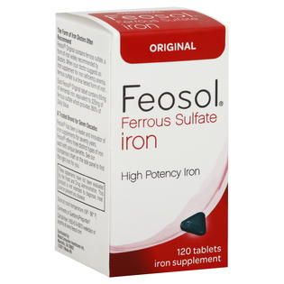 Feosol Iron, Ferrous Sulfate, High Potency, Original, Tablets, 120