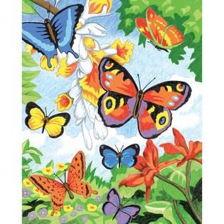 Royal Brush Color Pencil By Number Kit 8.75X11.75 Bright Butterflies
