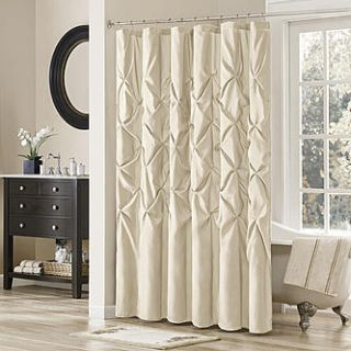Madison Classics Piedmont Pieced Faux Dupioni Shower Curtain in Ivory
