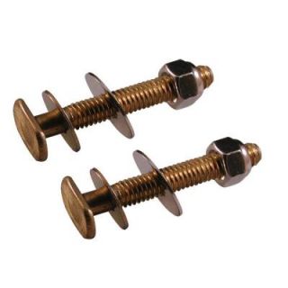 DANCO 1/4 in. x 2 1/4 in. Brass Closet Bolts with Nuts and Washers (2 Pack) 40438X
