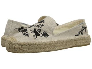 Soludos Platform Smoking Slipper Embroidery Oidery Otomi/Sand Black