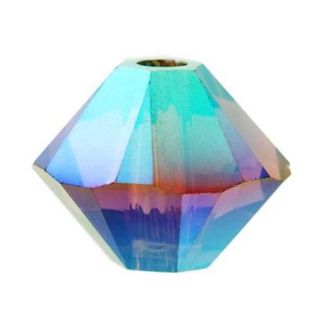 Swarovski Crystal, #5328 Bicone Beads 3mm, 25 Pieces, Black Diamond AB 2X