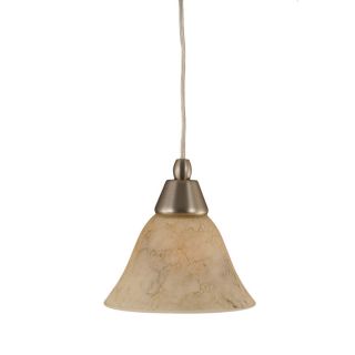 Brooster 7 in W Brushed Nickel Mini Pendant Light with Marbleized Shade