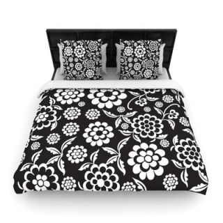 Cherry Floral Woven Comforter Duvet Cover by KESS InHouse