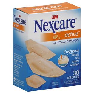 Nexcare Active Bandages, Waterproof, Latex Free, Assorted, 30 bandages