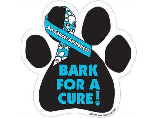 Bark For A Cure   Breast Cancer Paw Support Ribbon Car Truck & Mailbox Magnet