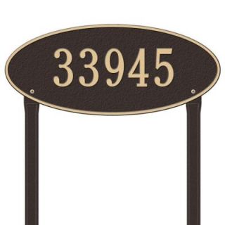Whitehall Products Madison Estate Oval Bronze/Gold Lawn 1 Line Address Plaque 4011OG
