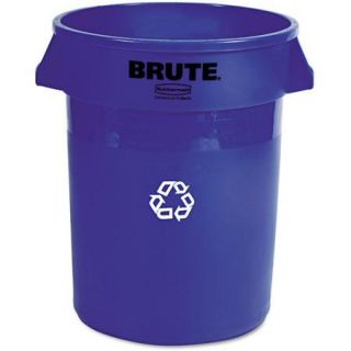 Rubbermaid Commercial Brute Recycling Round Blue Plastic Container, 32 gal