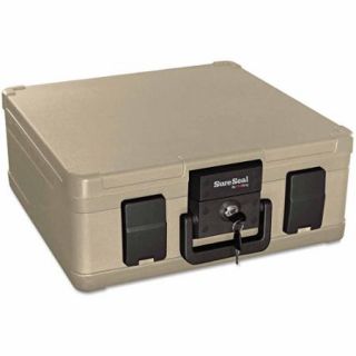 SureSeal By FireKing Fire and Waterproof Chest, 15 9/10" x 12 2/5" x 6.5", Taupe